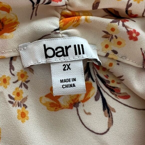 Bar III Tie Neck Floral Sleeveless Blouse size 2X - Picture 6 of 11